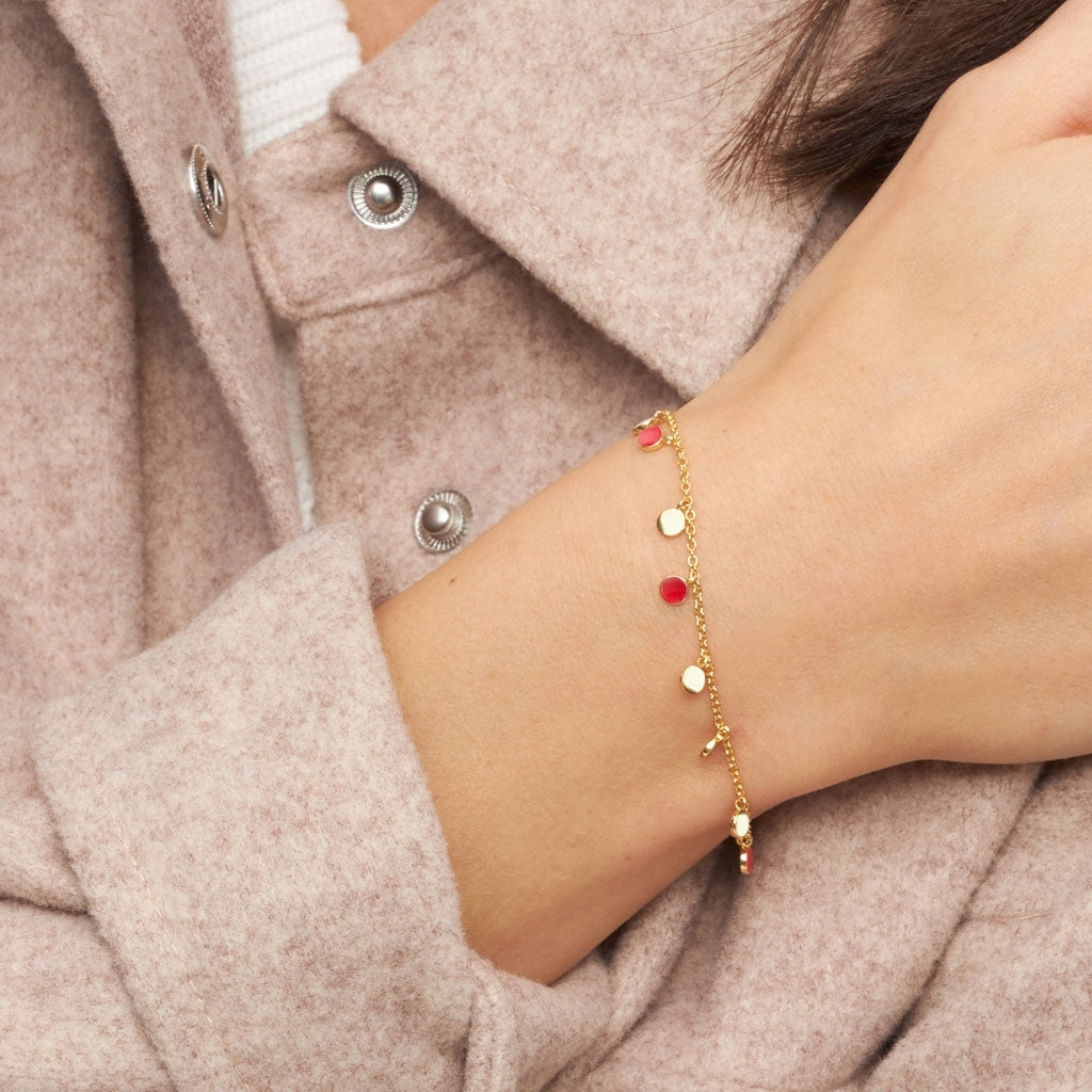 LULU Copenhagen Boho Bracelet gold plated Bracelets Passion Red