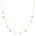 Boho Necklace gold plated - Green