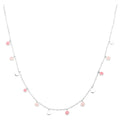 Boho Necklace silver plated - Light Pink