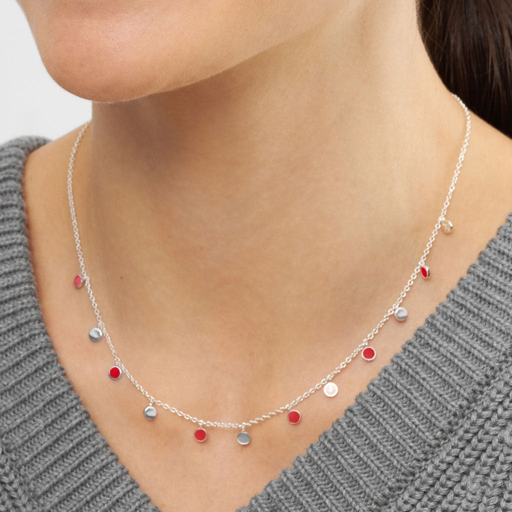 LULU Copenhagen Boho Necklace silver plated Necklaces Passion Red