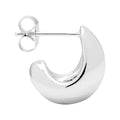 Chunky Drop Hoops pair - Silver Plated