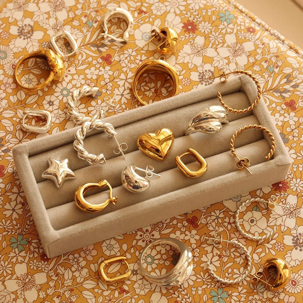 LULU Copenhagen Chunky Soft Drops Ring Rings Gold plated