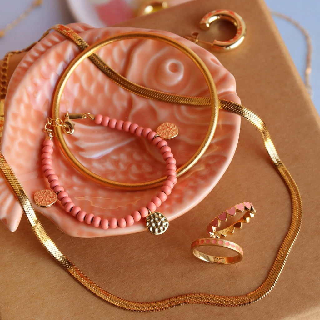 LULU Copenhagen Color Ball Bracelet Charms gold plated Bracelets Burnt Coral