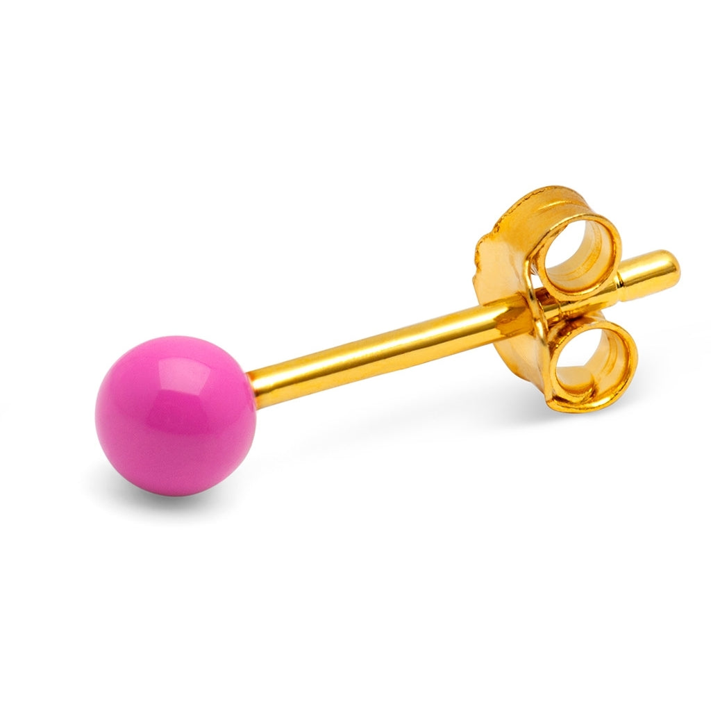 LULU Copenhagen Color Ball earring 1 pcs Ear stud, 1 pcs Electric Fuchsia Pink