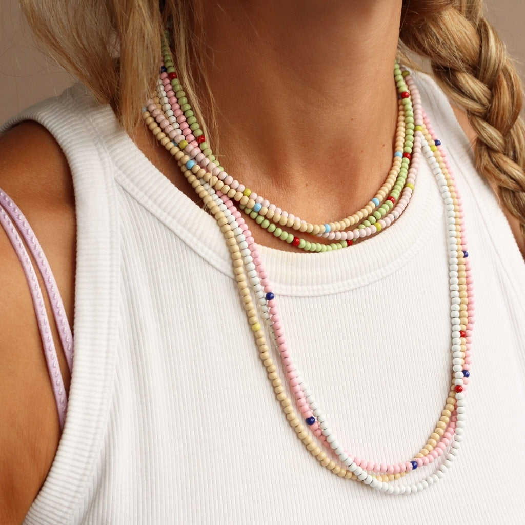 LULU Copenhagen Color Ball Necklace Necklaces Buttercream/Light Blue