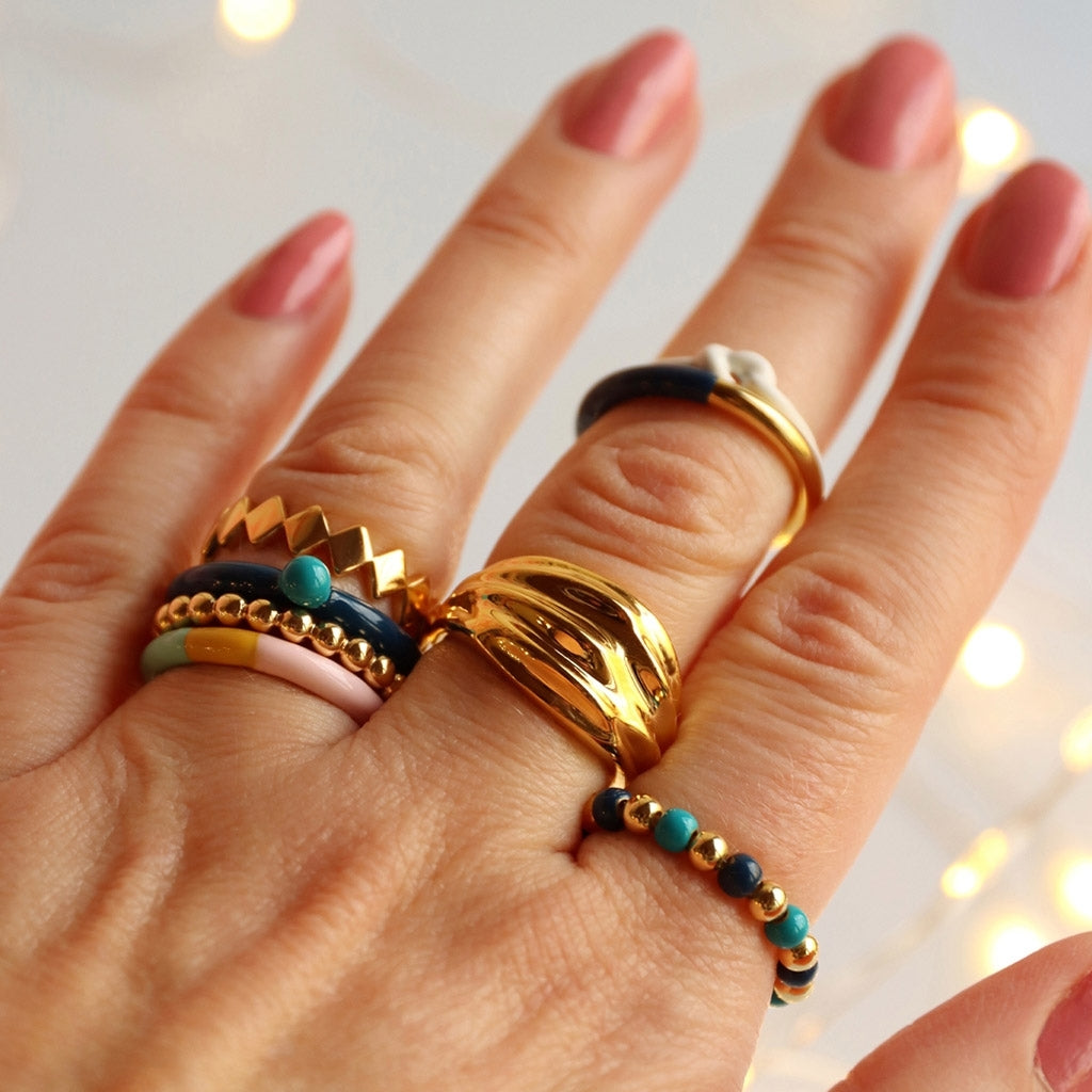 LULU Copenhagen Color Ball Ring Rings Gold plated
