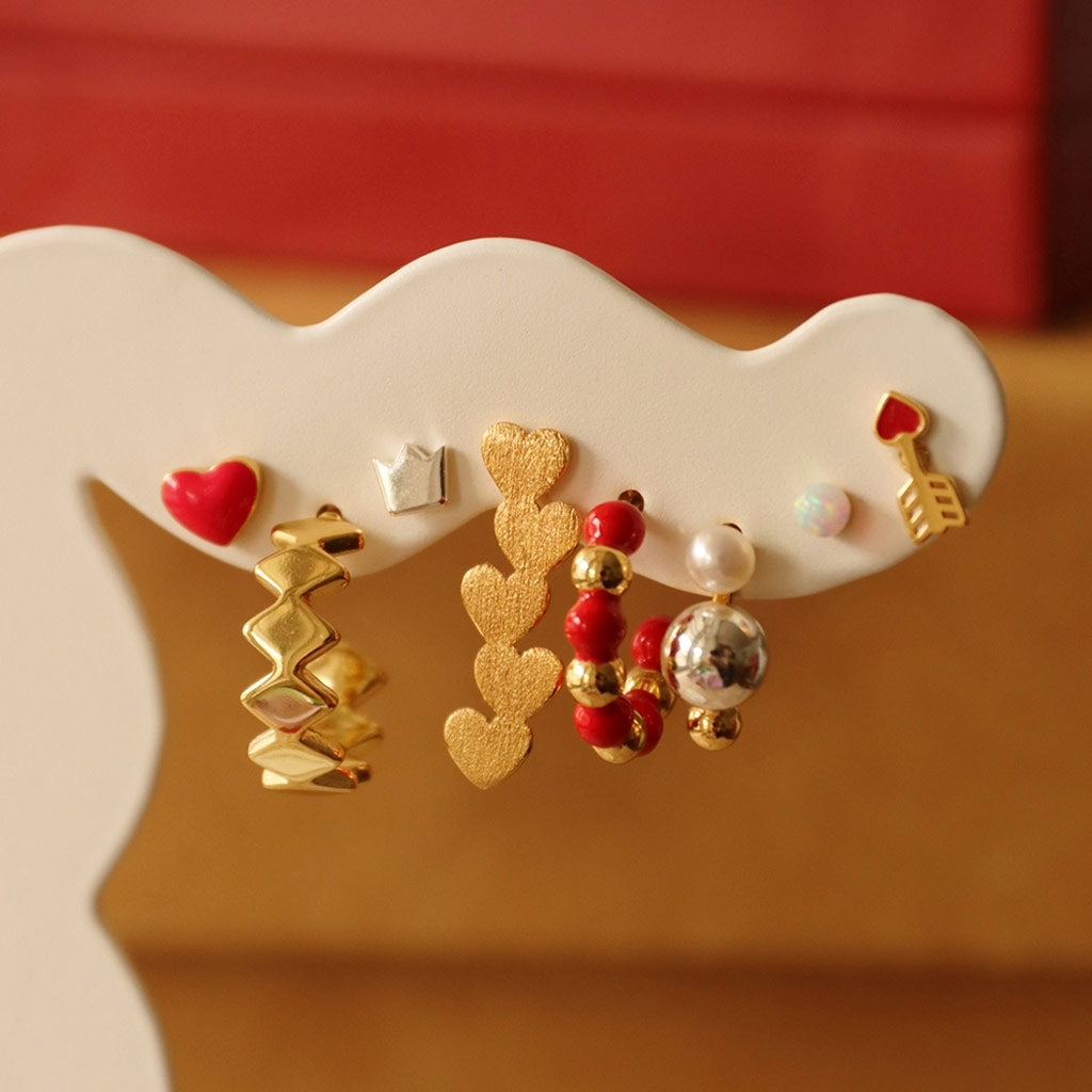 LULU Copenhagen Color Ball Stone earring 1 pcs Ear stud, 1 pcs Opal