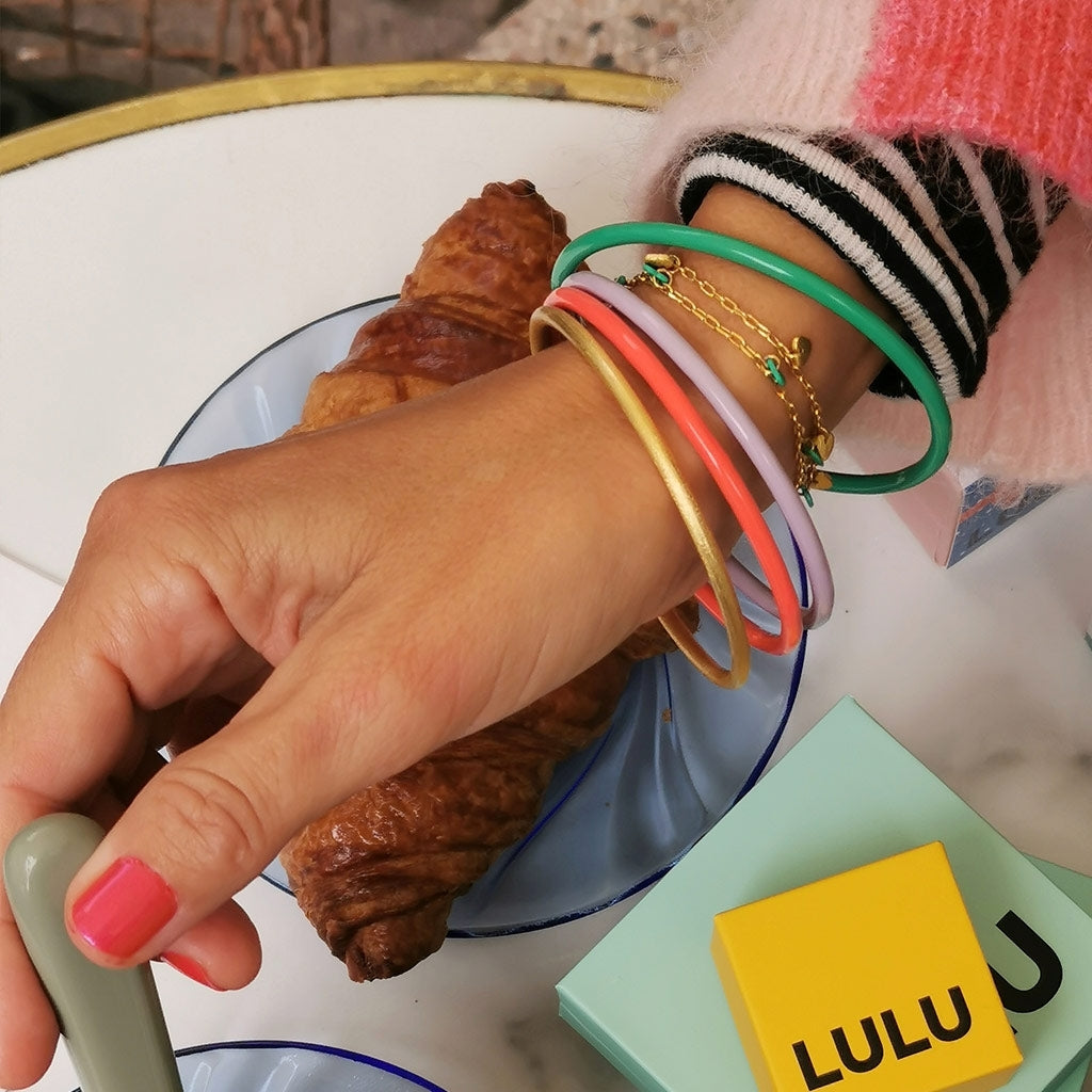 LULU Copenhagen Color Bangle Brushed Bracelets Gold plated