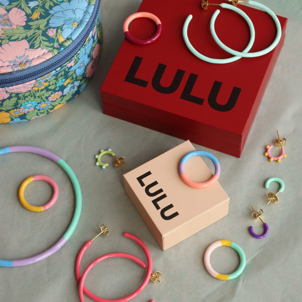 LULU Copenhagen Color Hoop Dot 1 pcs Hoops Mint - Silk Light Green