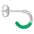 Color Hoop Half Dip 1 pcs silver plated - Light Green