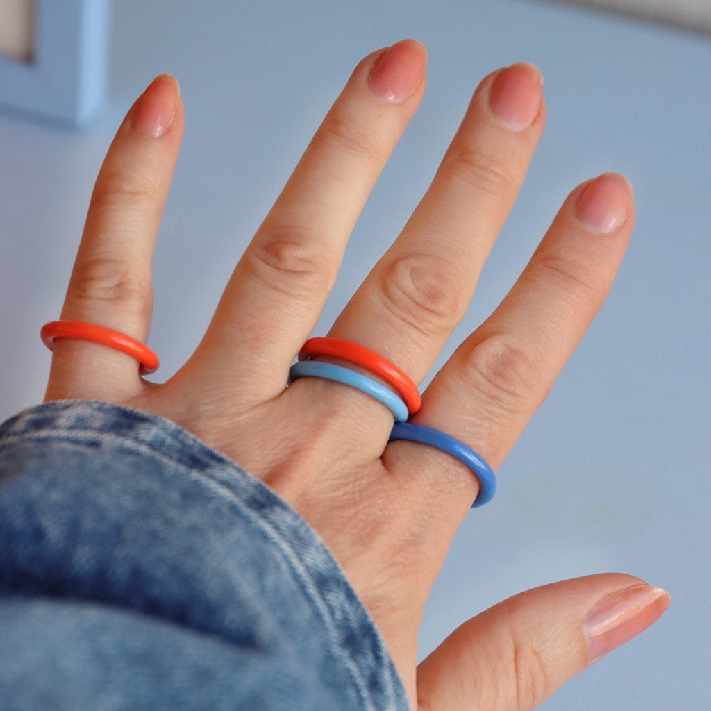 LULU Copenhagen Color Ring Rings Light Blue