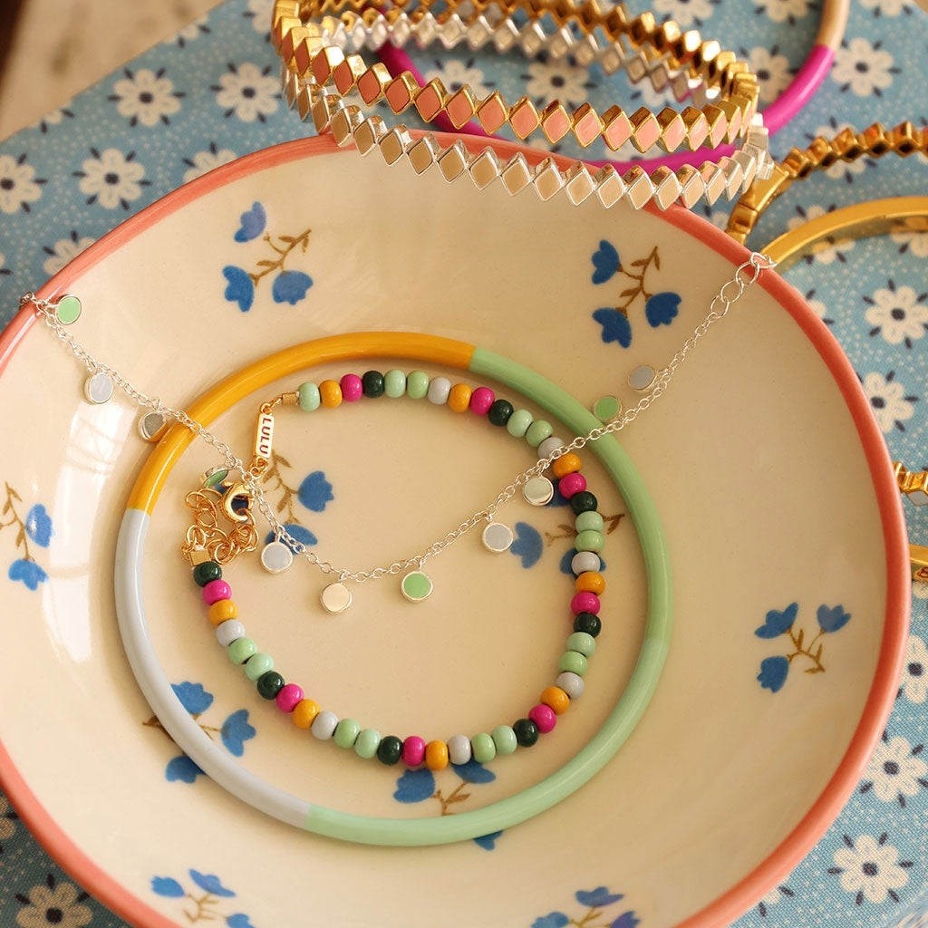 LULU Copenhagen Confetti Bangle - Gold Plated Bracelets Buttercream