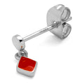 Confetti Dangling earring 1 pcs silver plated - Passion Red