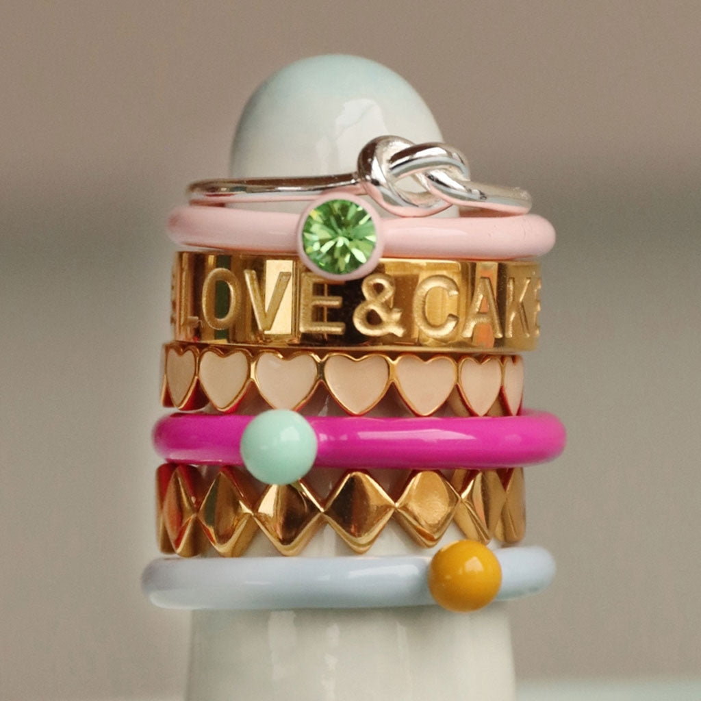 LULU Copenhagen Connected Hearts Ring Rings Buttercream