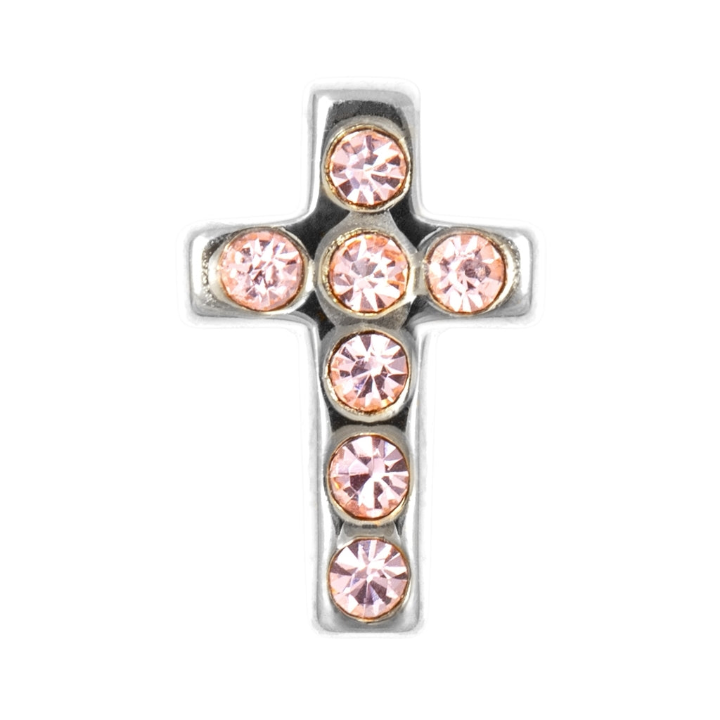 LULU Copenhagen Cross Crystal earring 1 pcs silver Ear stud, 1 pcs Rose