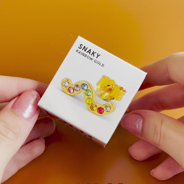 LULU Copenhagen Snaky earring 1 pcs silver plated Ear stud, 1 pcs Rainbow - Video preview