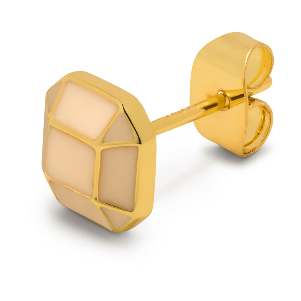 LULU Copenhagen Diamond Large earring 1 pcs gold plated Ear stud, 1 pcs Buttercream