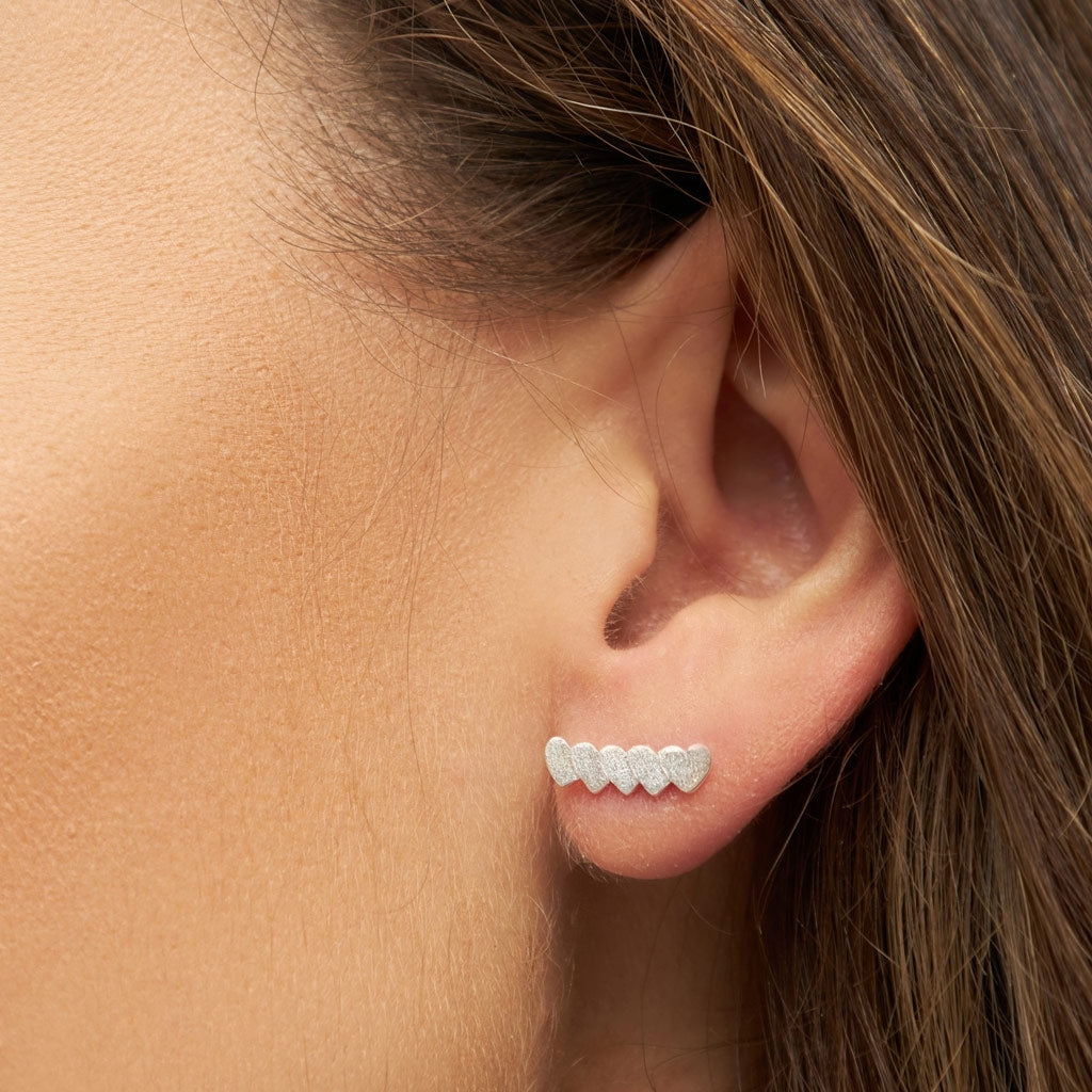 LULU Copenhagen Domino Hearts 5 earring 1 pcs Ear stud, 1 pcs Silver