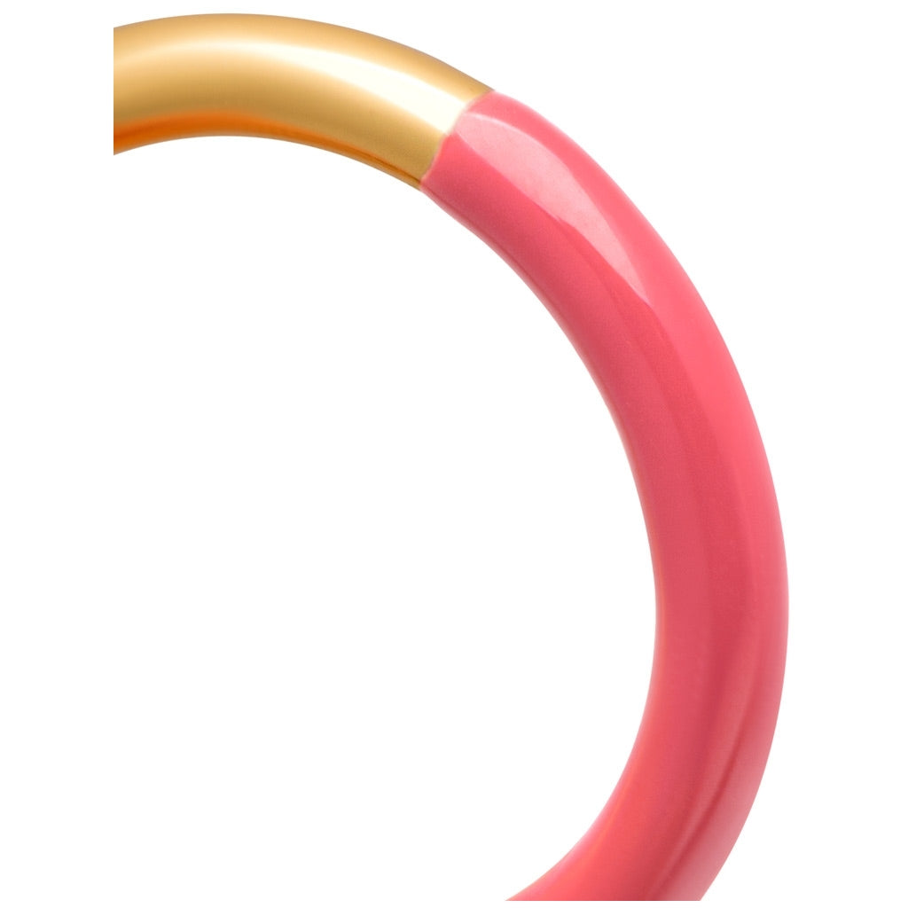 LULU Copenhagen Double Color Ring gold plated Rings Gold/Coral Pink