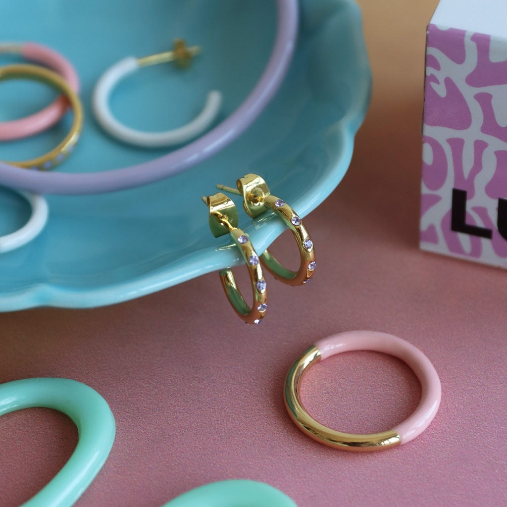 LULU Copenhagen Double Color Ring gold plated Rings Gold/Silk Light Pink