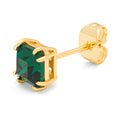 Gala Crystal Bling earring 1 pcs - Emerald/Gold Plated