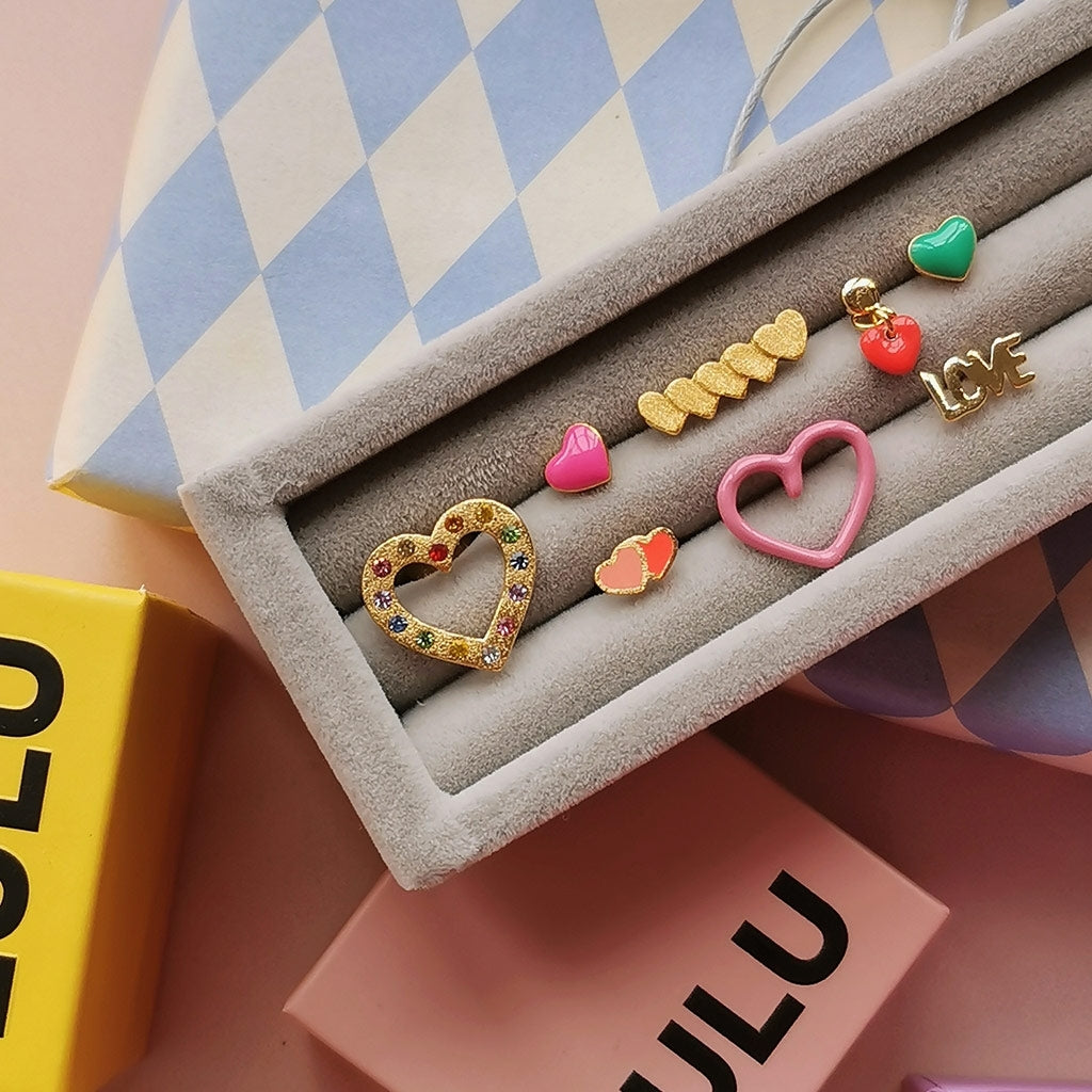 LULU Copenhagen Love U earring 1 pcs Ear stud, 1 pcs Light Blue