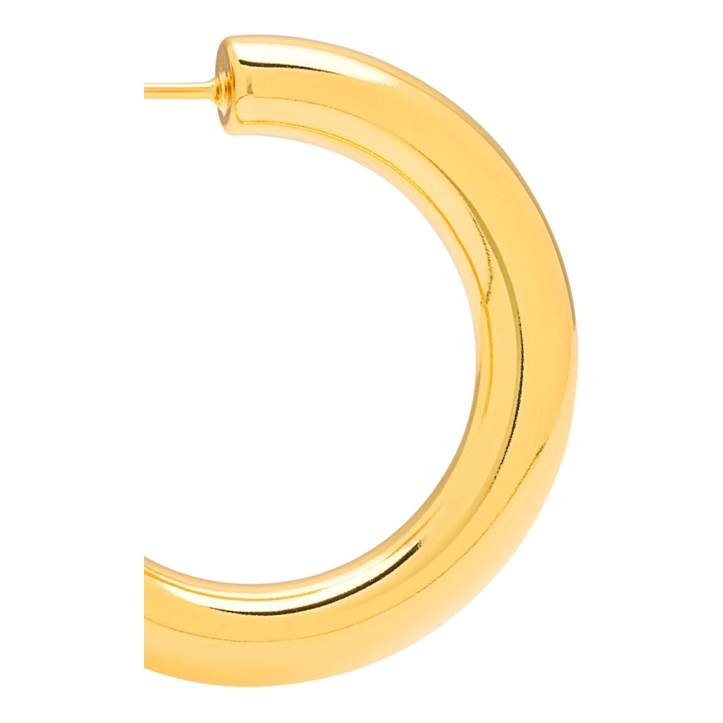 LULU Copenhagen Non Hoops Chunky Medium pair Hoops Gold plated