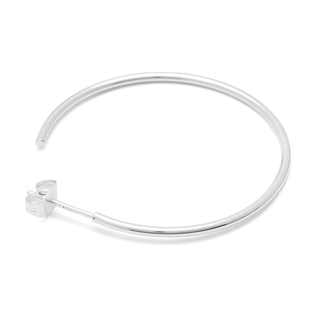 LULU Copenhagen Non Hoops Large pair Hoops Silver Plated