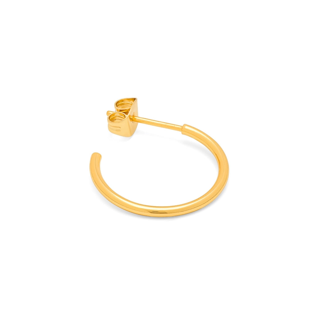 LULU Copenhagen Non Hoops Medium pair Hoops Gold plated