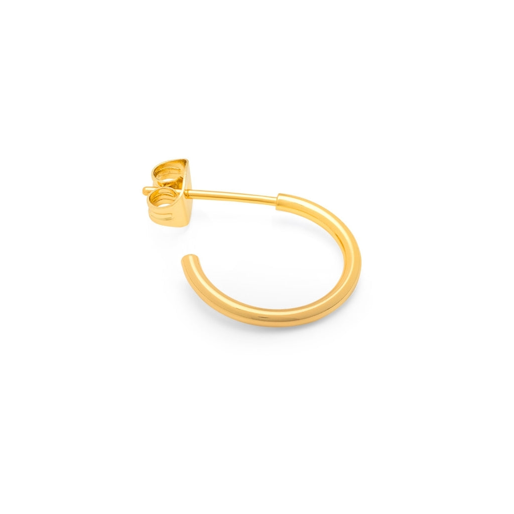 LULU Copenhagen Non Hoops Small pair Hoops Gold plated