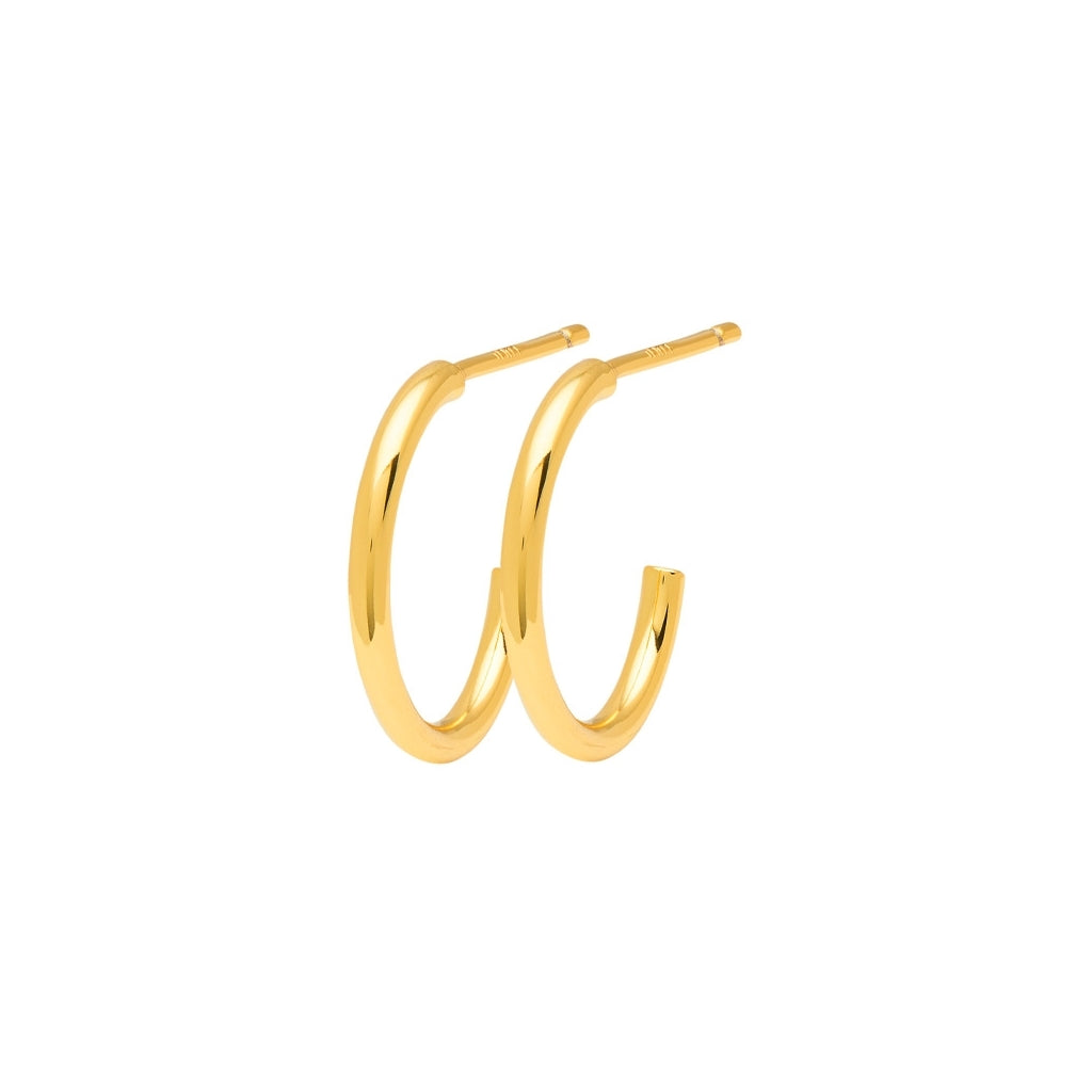 LULU Copenhagen Non Hoops Small pair Hoops Gold plated