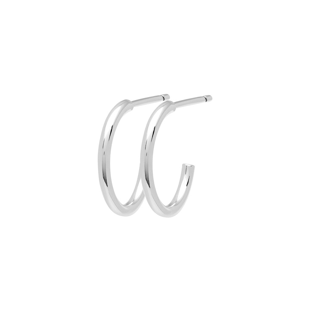 LULU Copenhagen Non Hoops Small pair Hoops Silver Plated