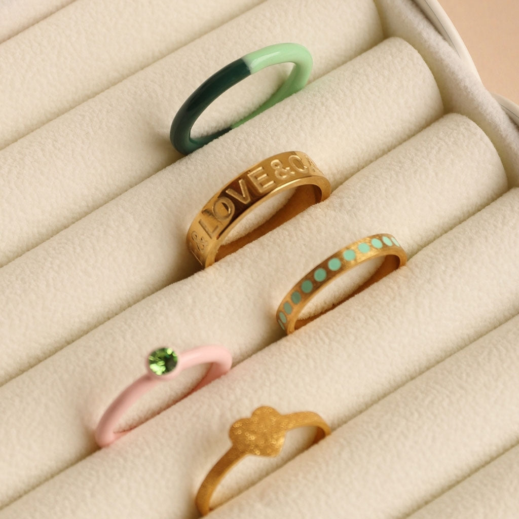 LULU Copenhagen Pattern Ring gold plated Rings Mint
