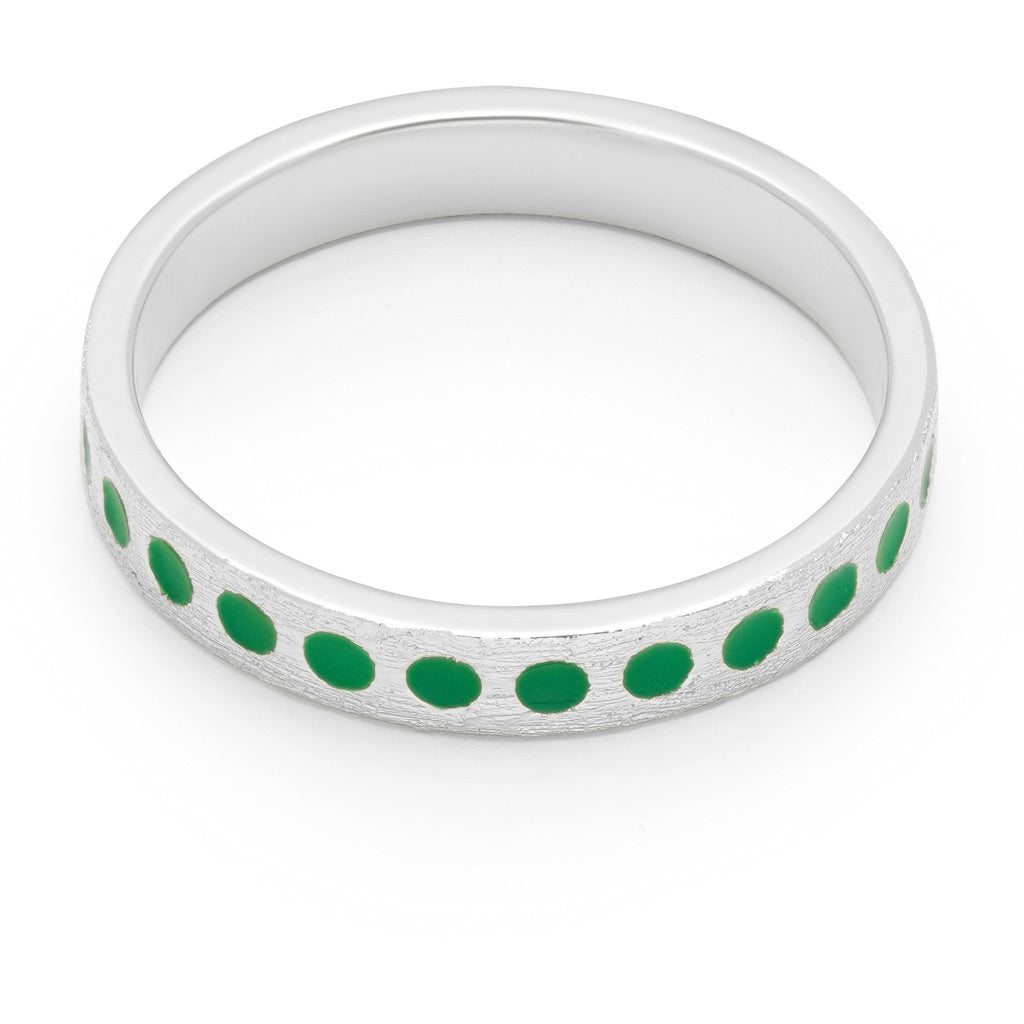 LULU Copenhagen Pattern Ring silver Rings Light Green
