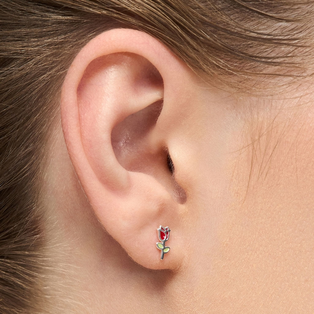 LULU Copenhagen Rose earring 1 pcs Ear stud, 1 pcs Silver Plated