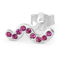 Snaky earring 1 pcs silver plated - Pink