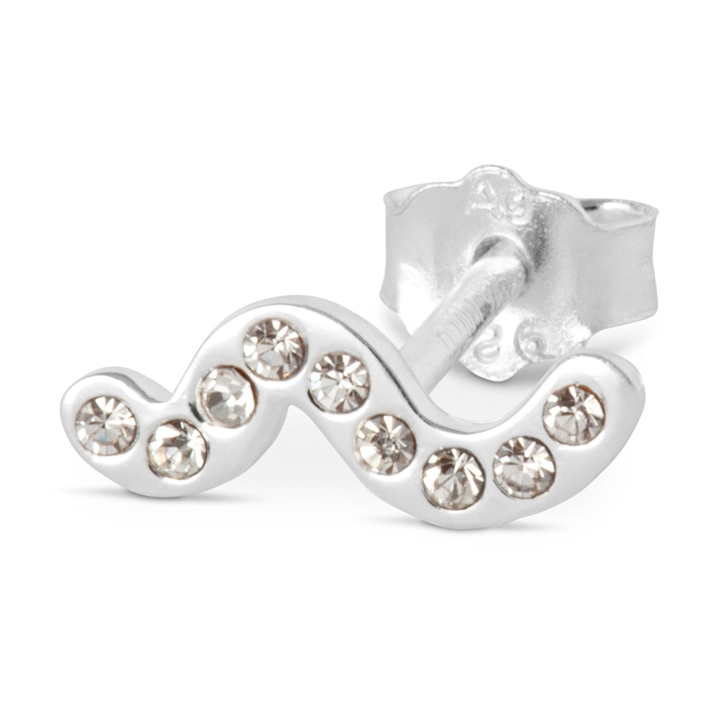 LULU Copenhagen Snaky earring 1 pcs silver plated Ear stud, 1 pcs White