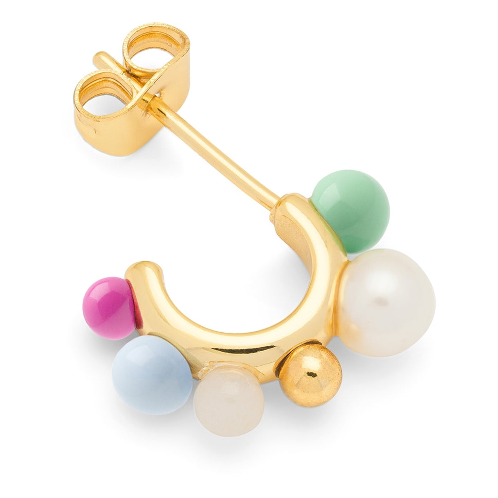 LULU Copenhagen Space Hoops Pair gold plated Hoops Skyride Blue