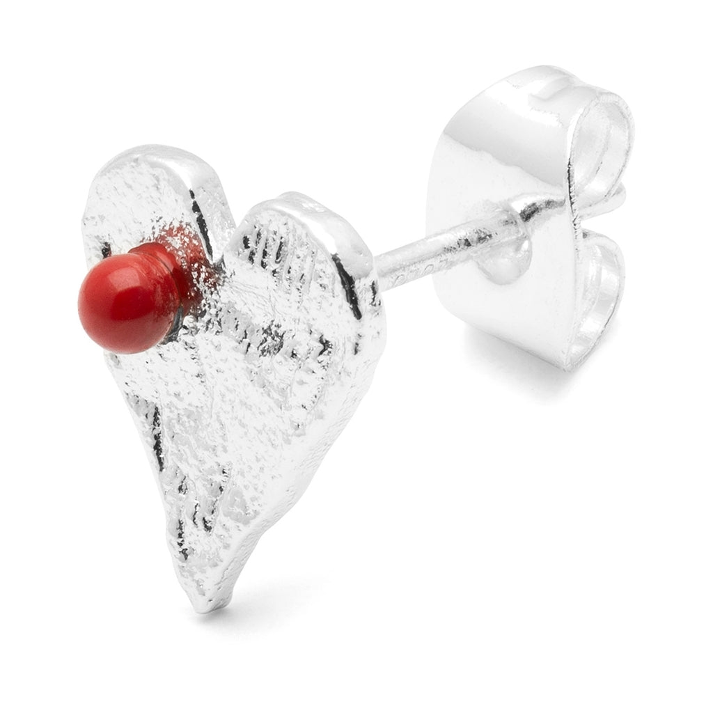 LULU Copenhagen Sweet Heart earring 1 pcs Ear stud, 1 pcs Passion Red