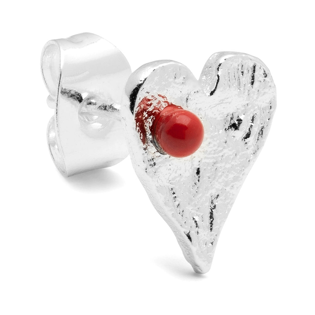 LULU Copenhagen Sweet Heart earring 1 pcs Ear stud, 1 pcs Passion Red