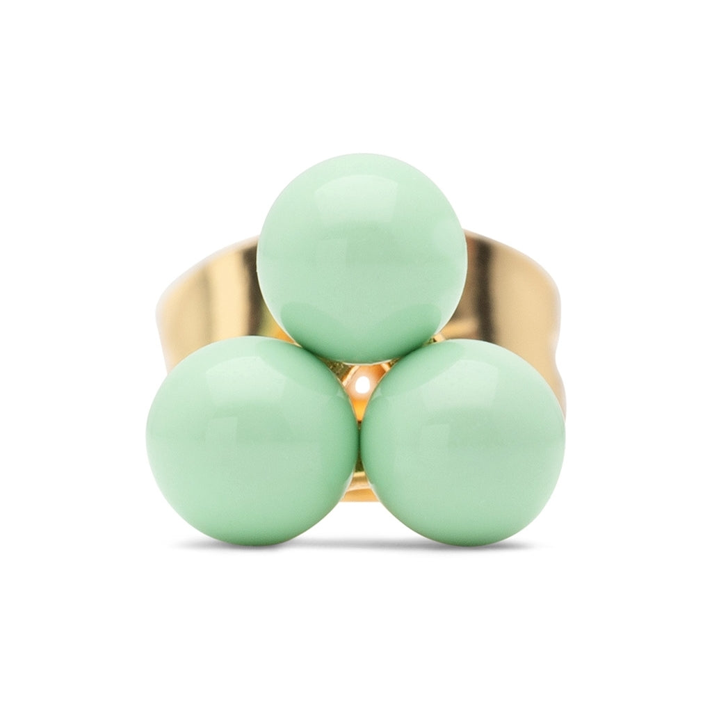 LULU Copenhagen Trio earring 1 pcs - enamel Ear stud, 1 pcs Seasalt Green