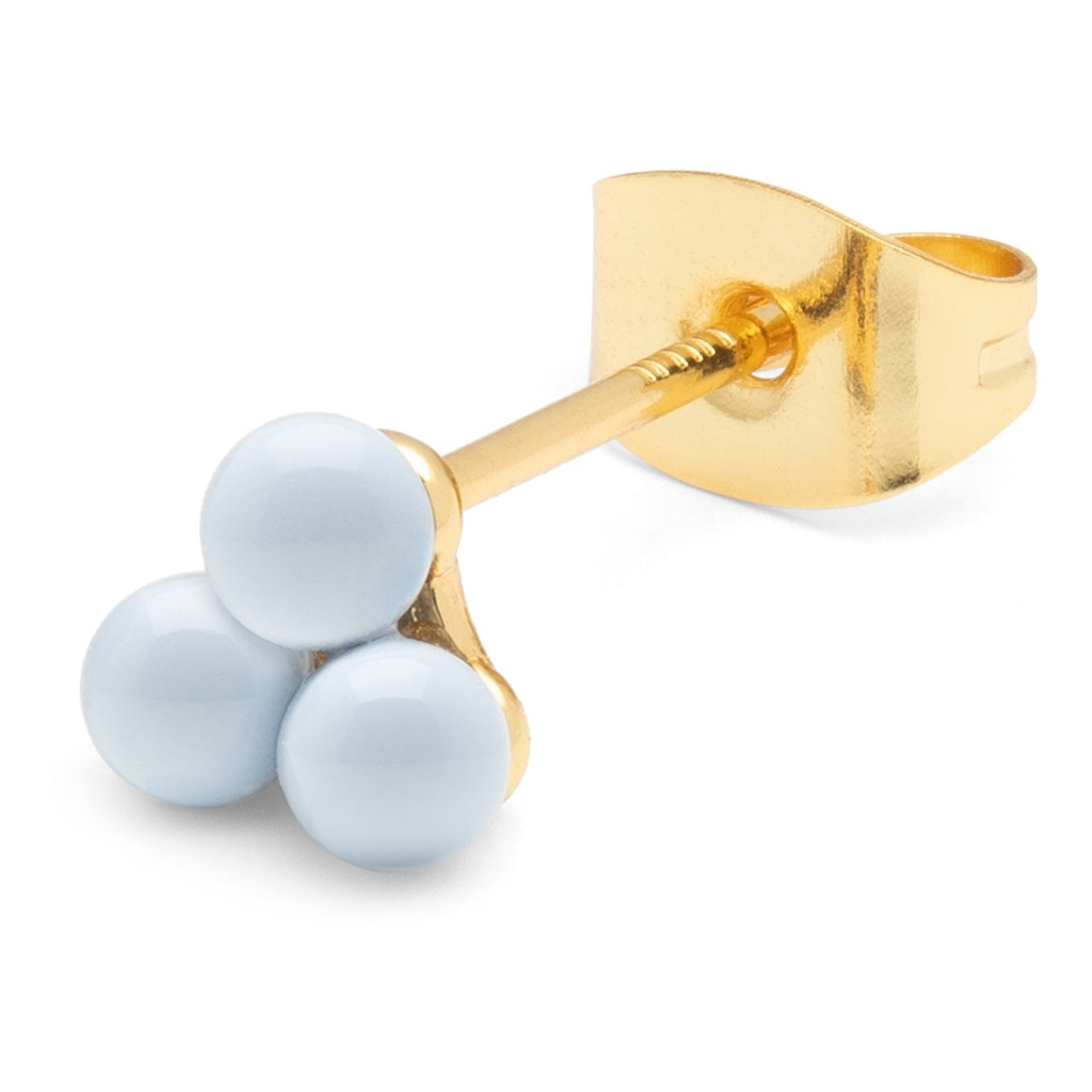 LULU Copenhagen Trio earring 1 pcs - enamel Ear stud, 1 pcs Skyride Blue