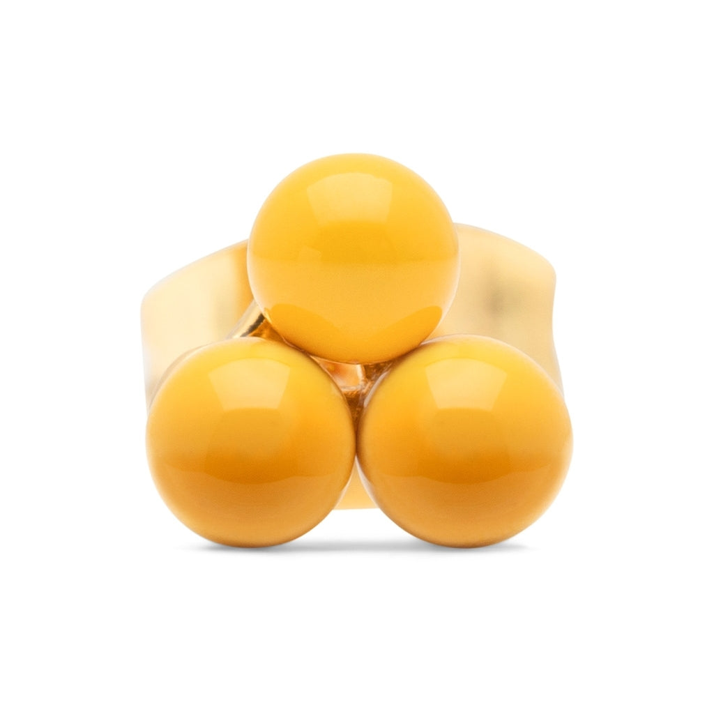 LULU Copenhagen Trio earring 1 pcs - enamel Ear stud, 1 pcs Sunflower