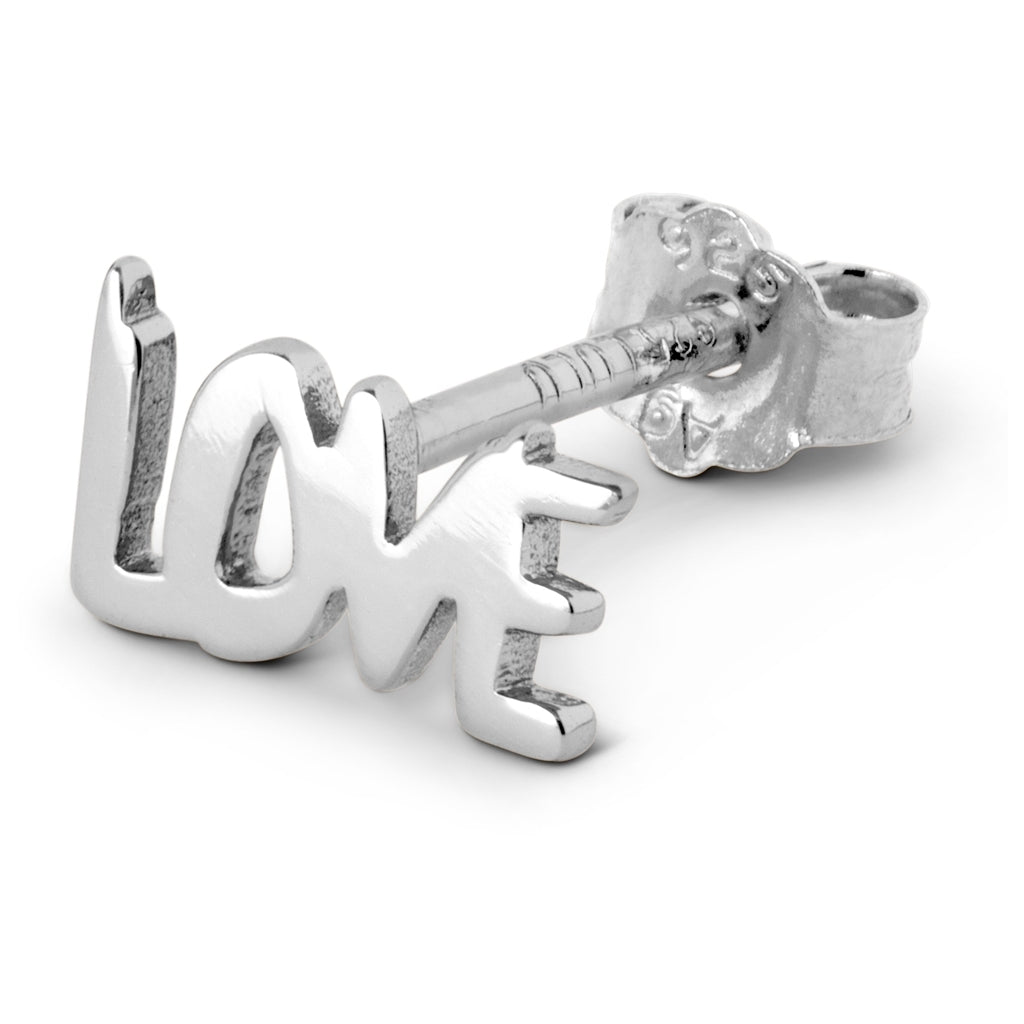 LULU Copenhagen Word Love earring 1 pcs Ear stud, 1 pcs Silver